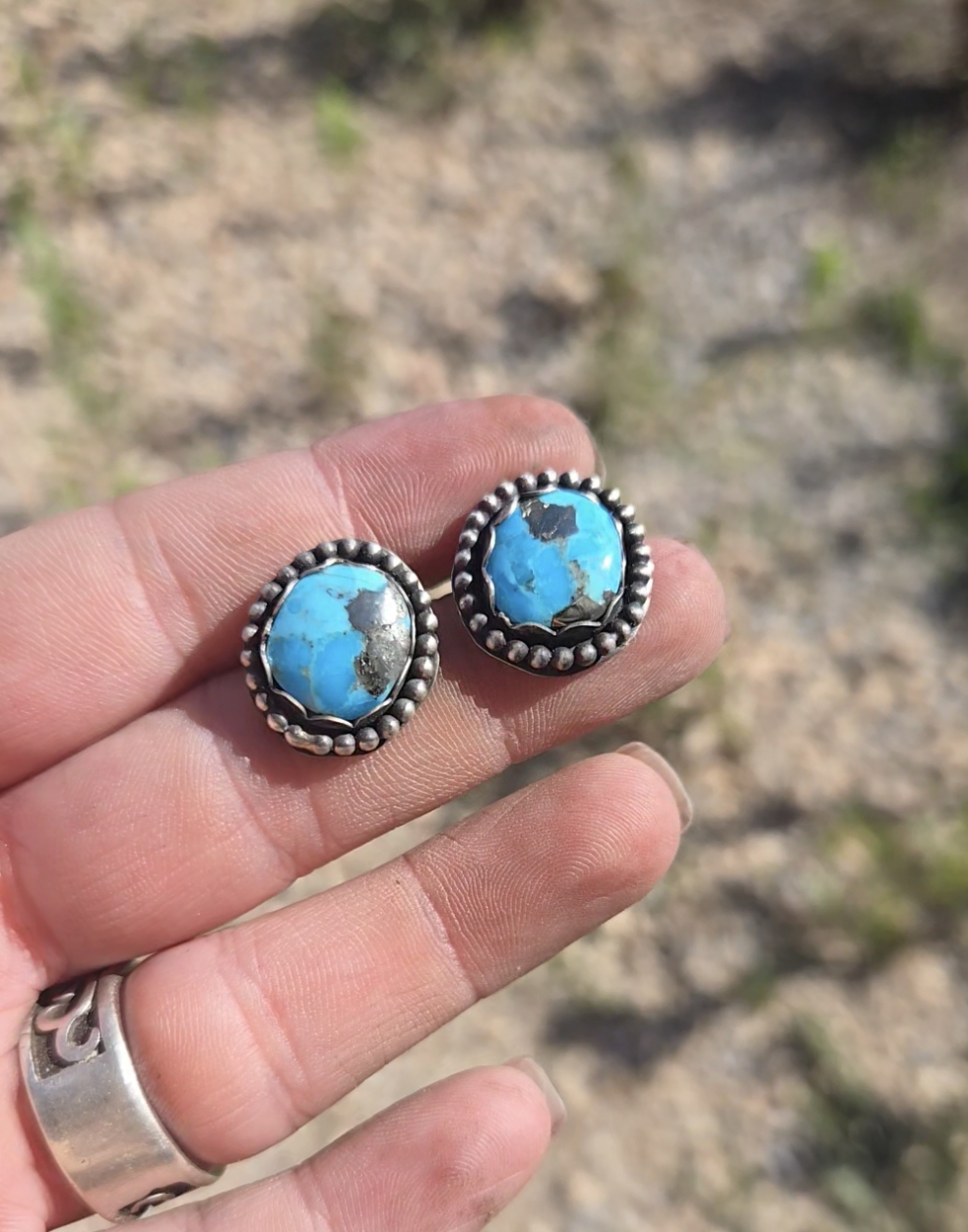 Turquoise & Sterling Silver Studs