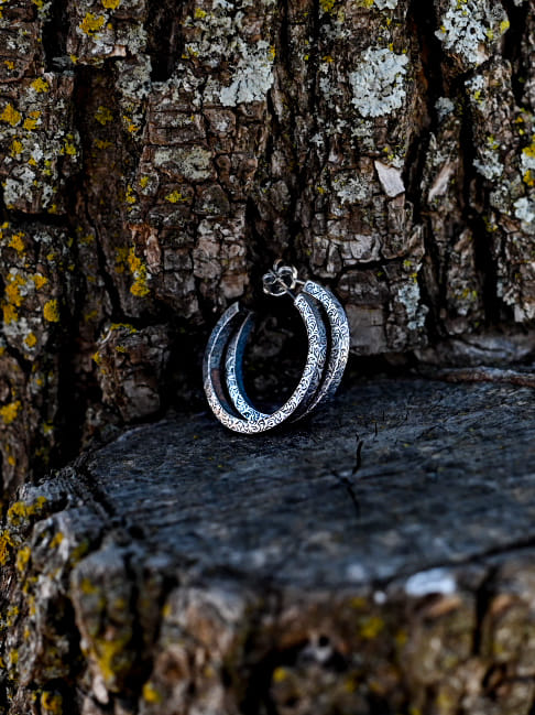 Square Stock Sterling Scroll Hoops